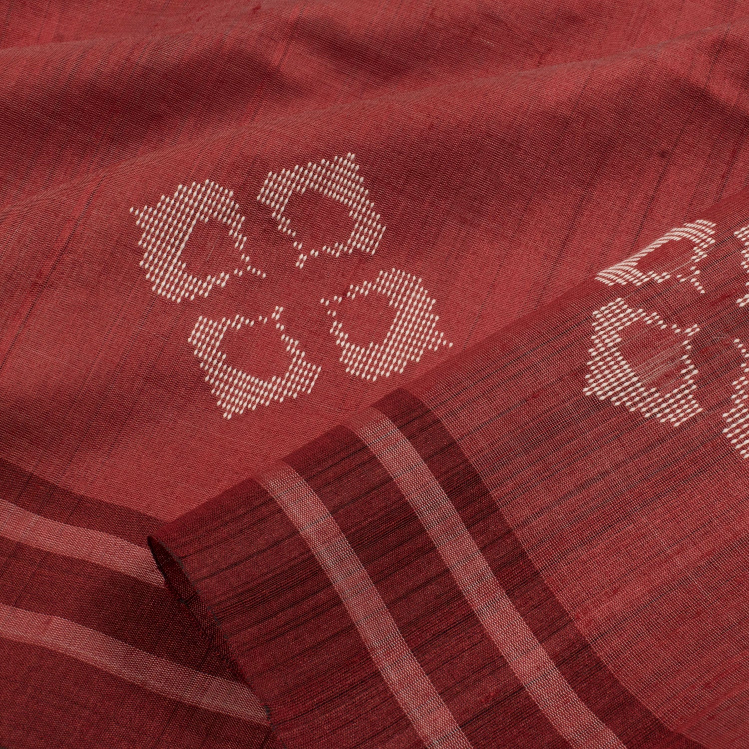 Pure Tussar Silk Saree - Dark Red
