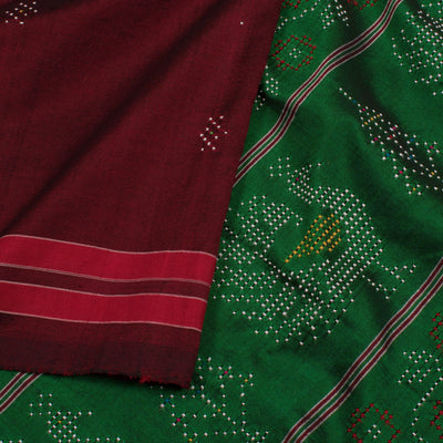 Handwoven Tangaliya Silk Cotton Saree-Rutambhara-RUTAMBHARA