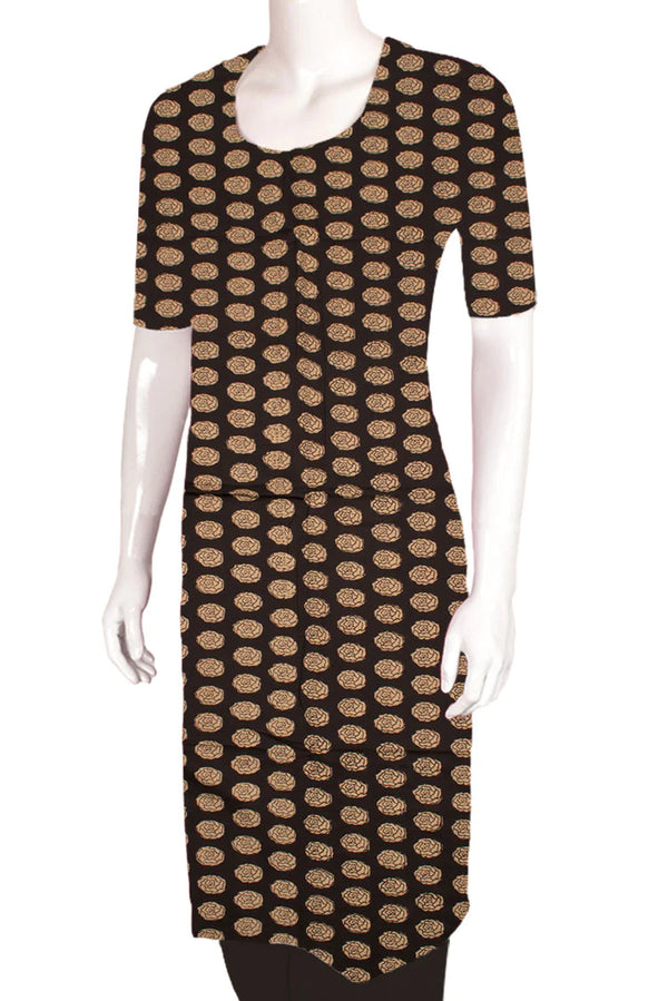Hand Block Printed Gajji Silk Kurta Material-Rutambhara-RUTAMBHARA