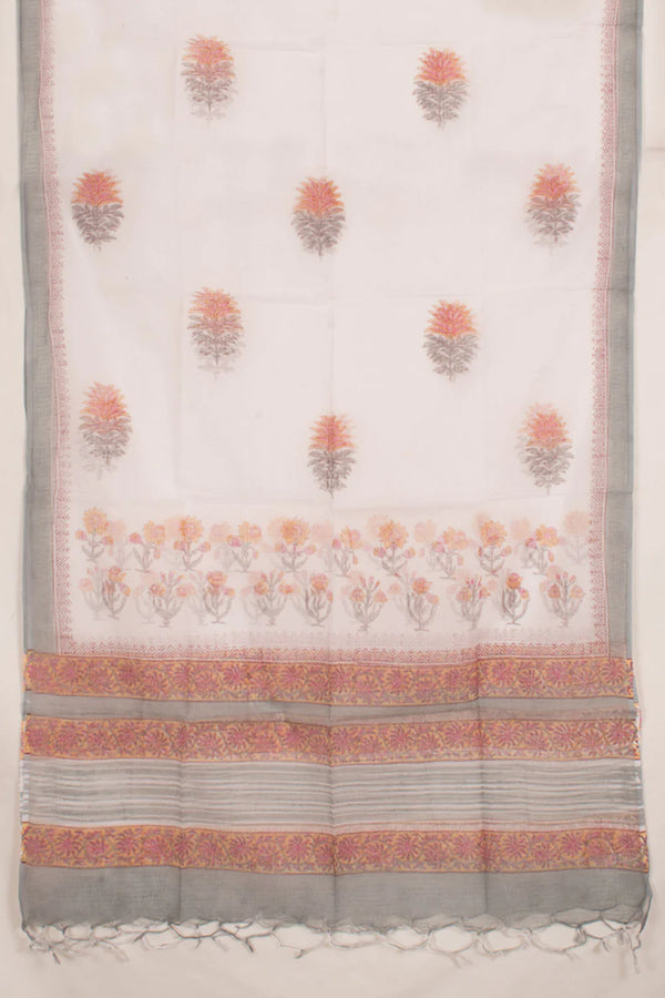 Hand Block Printed Cotton 3-Piece Salwar Suit Material-Rutambhara-RUTAMBHARA