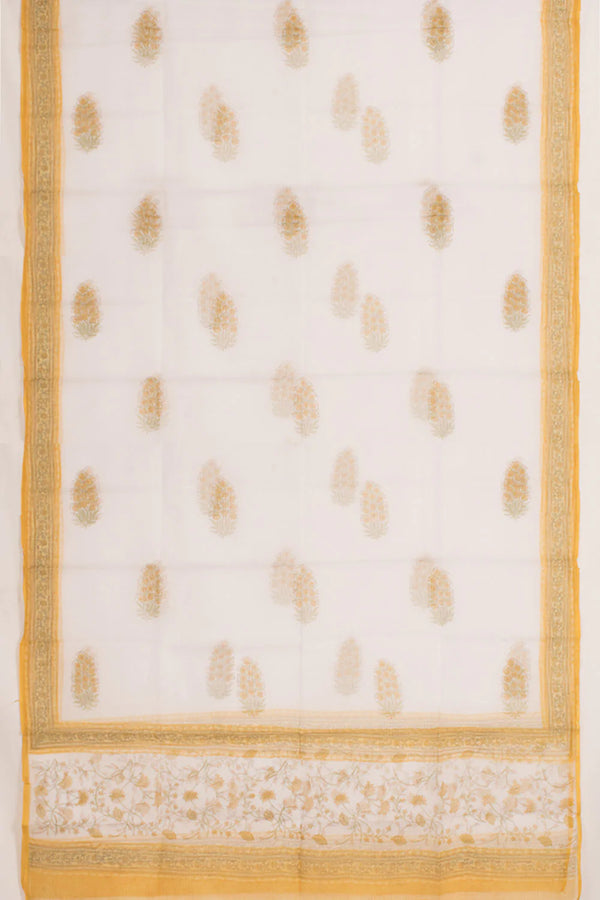 Hand Block Printed Cotton 3-Piece Salwar Suit Material-Rutambhara-RUTAMBHARA