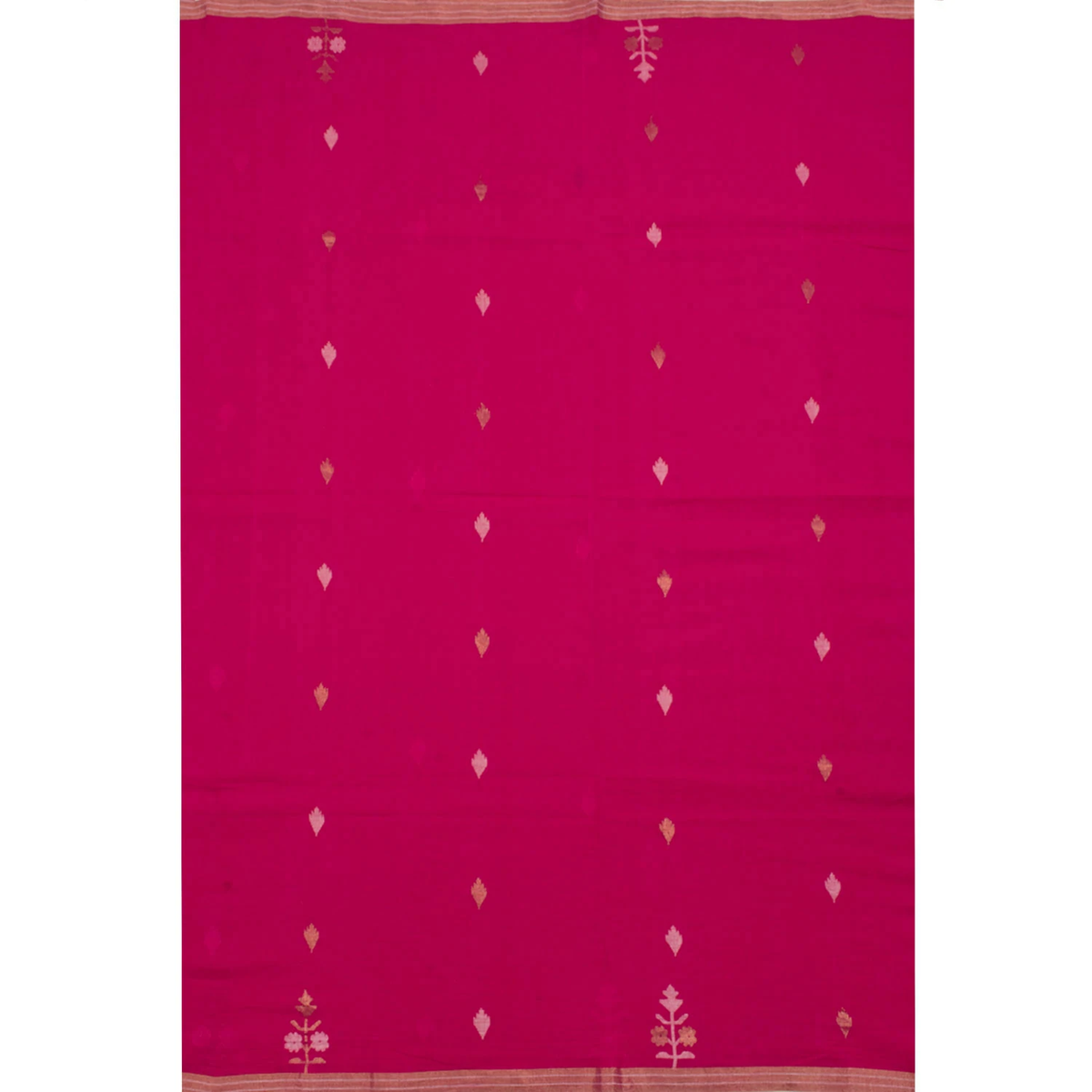 Pink Handwoven Jamdani Muslin Cotton Saree