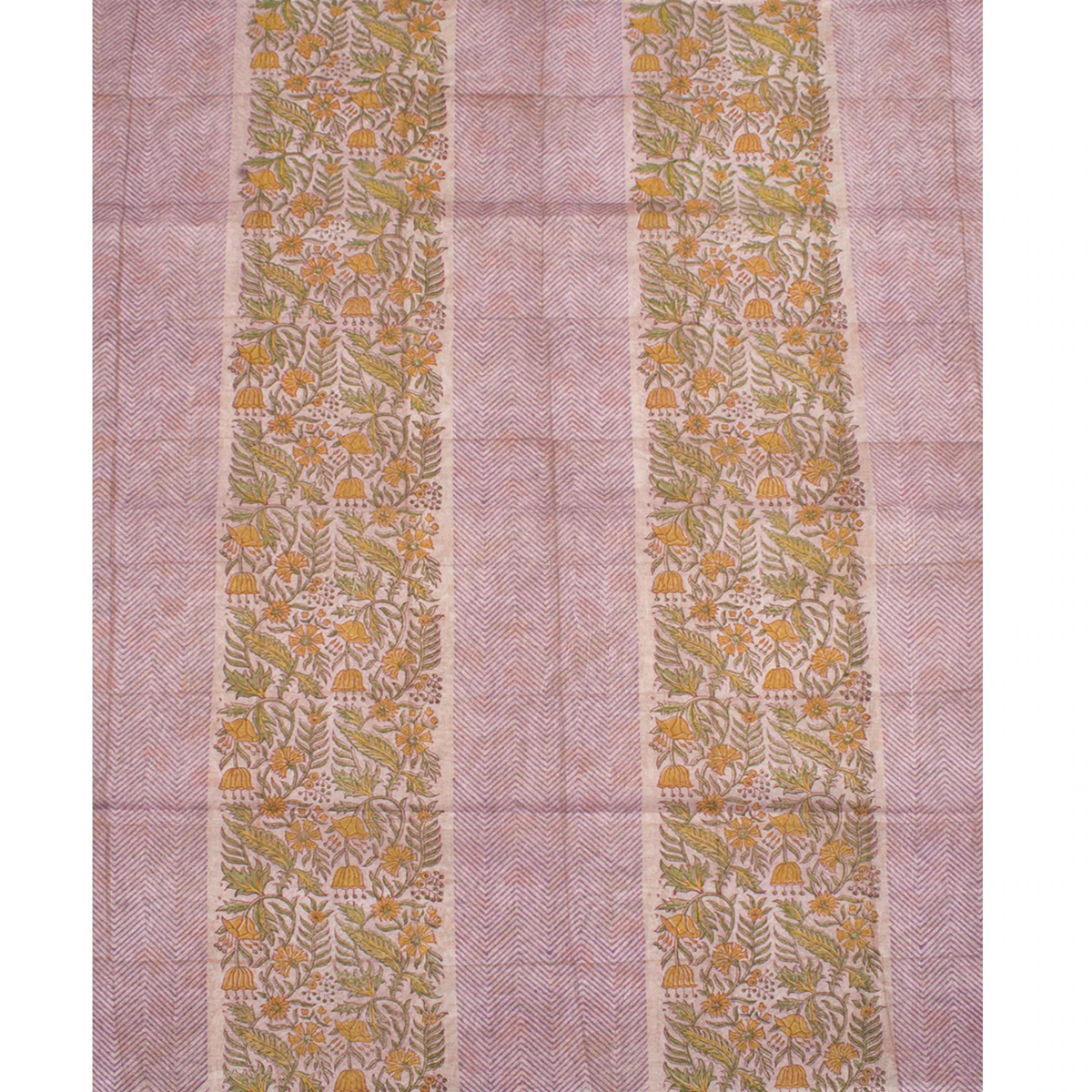 Purple Hand Block Printed Chanderi Silk Cotton Saree