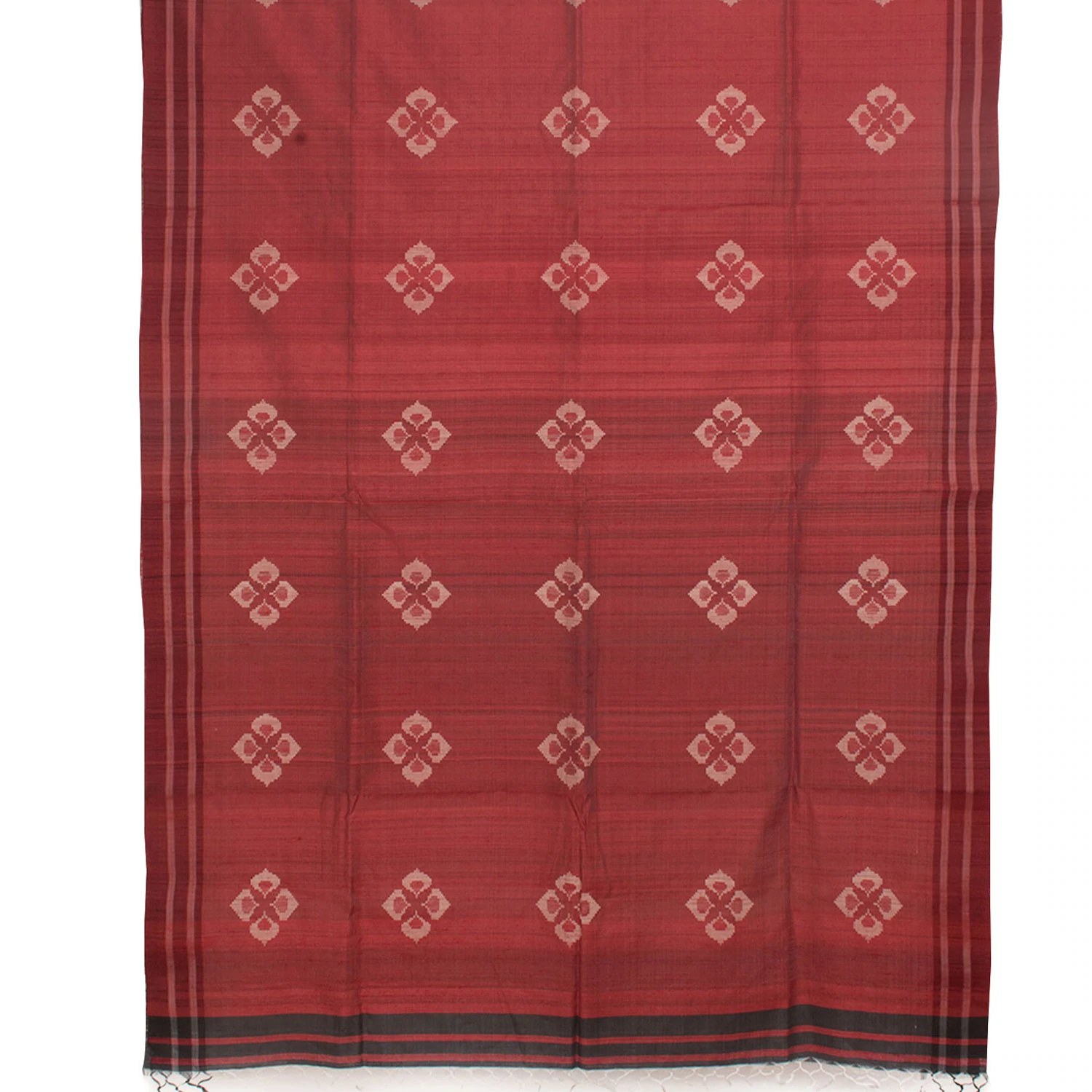 Pure Tussar Silk Saree - Dark Red