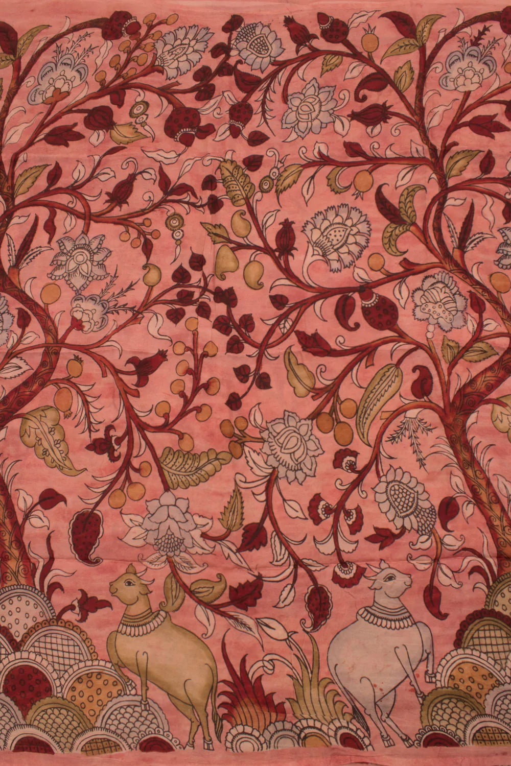 Hand Painted Pen Kalamkari Silk Kurta Material