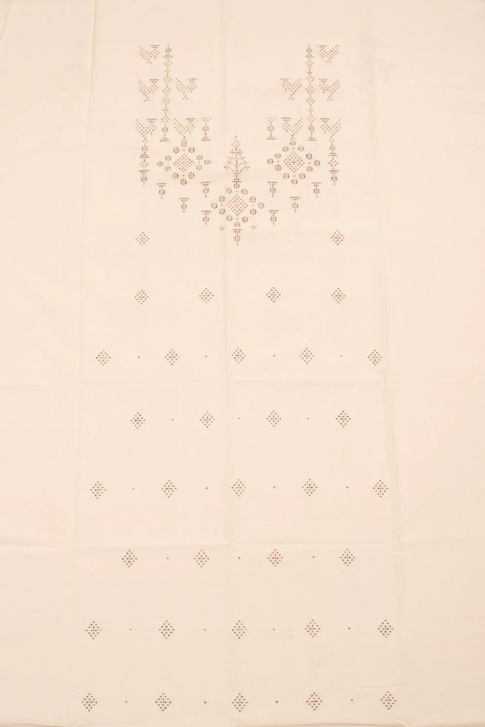 Off White Tangaliya Cotton Kurta Material