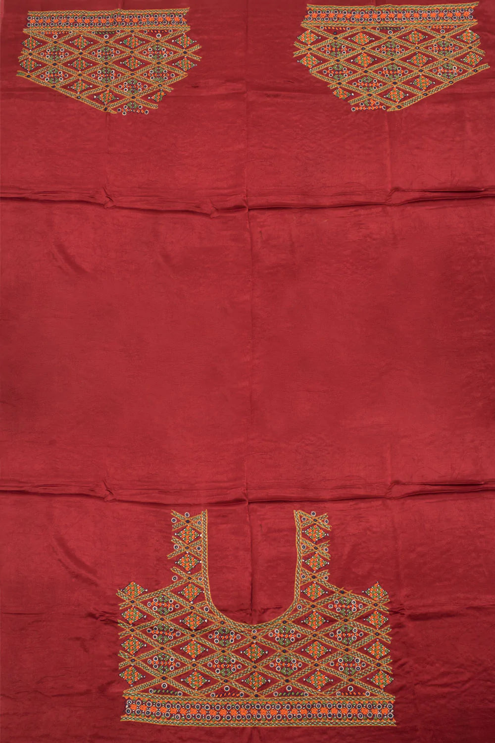 Mirror Embroidered Mashru Blouse Material