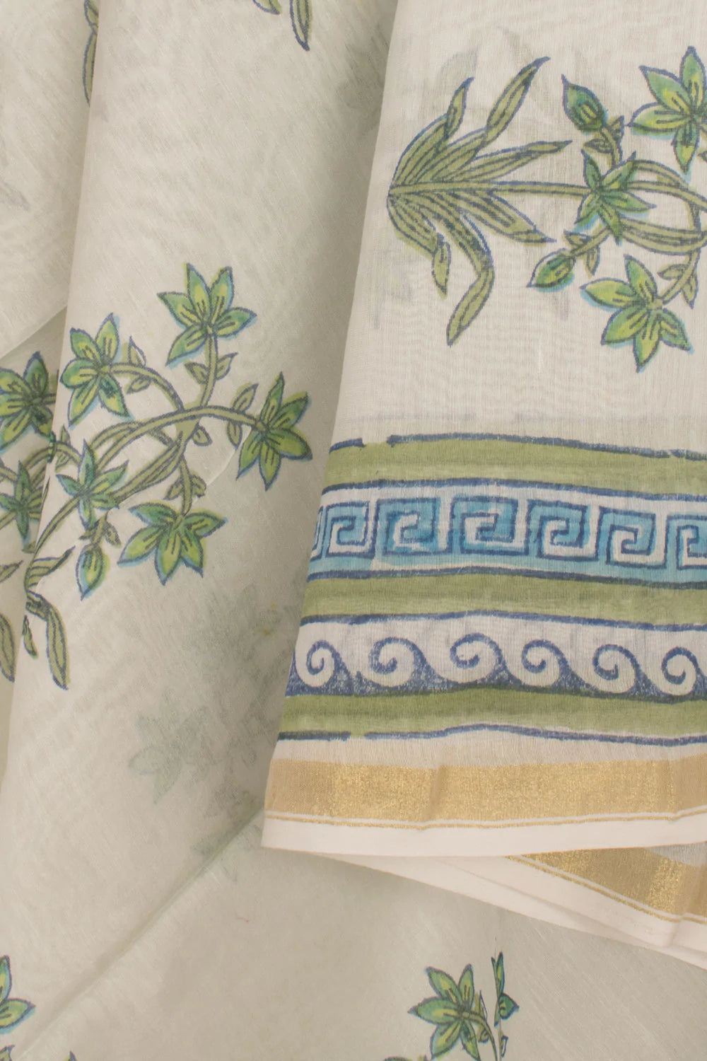 Hand Block Printed Chanderi 2-Piece Salwar Suit Material-Rutambhara-RUTAMBHARA
