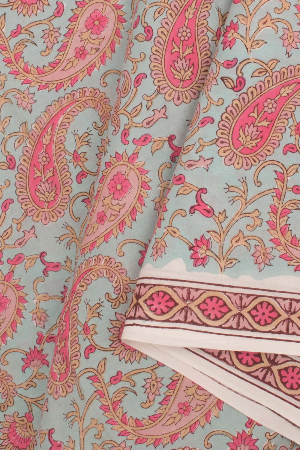 Hand Block Printed Mulmul Cotton 3-Piece Salwar Suit Material