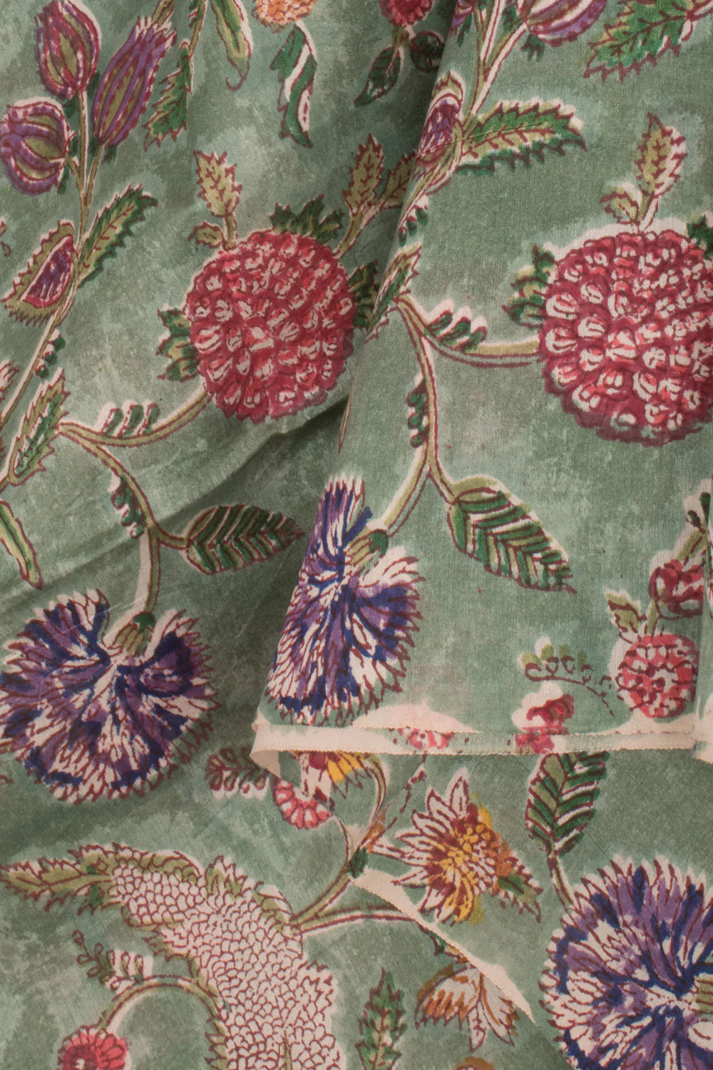 Hand Block Printed Chanderi 3-Piece Salwar Suit Material