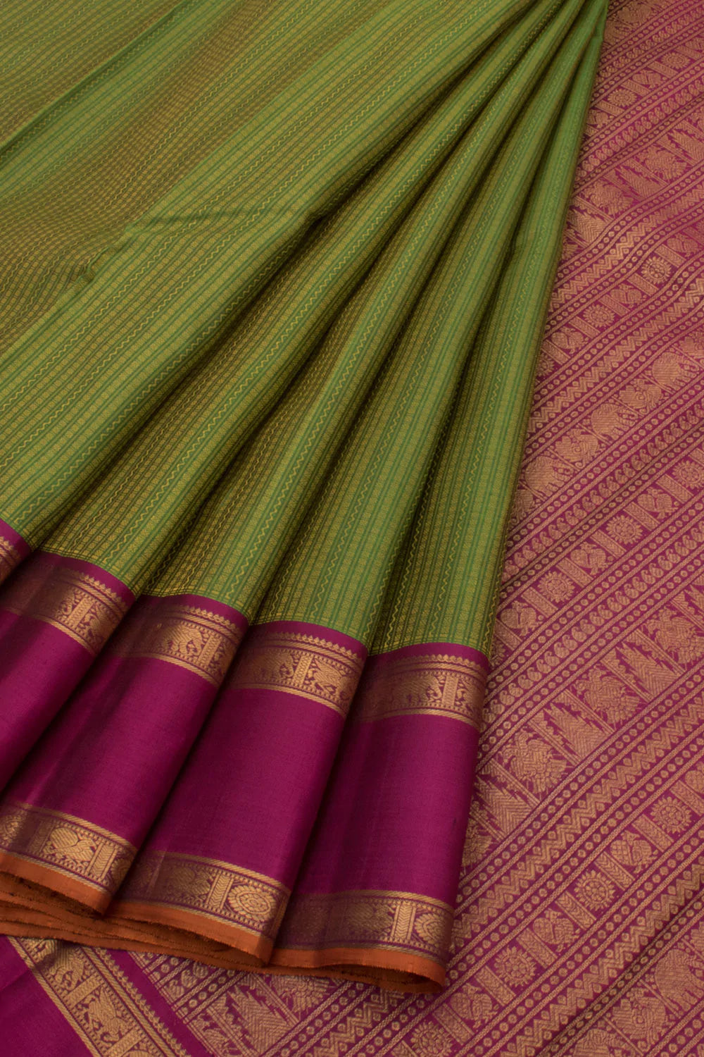 Eevara Green Magenta Kancheevaram Heirloom Silk Saree