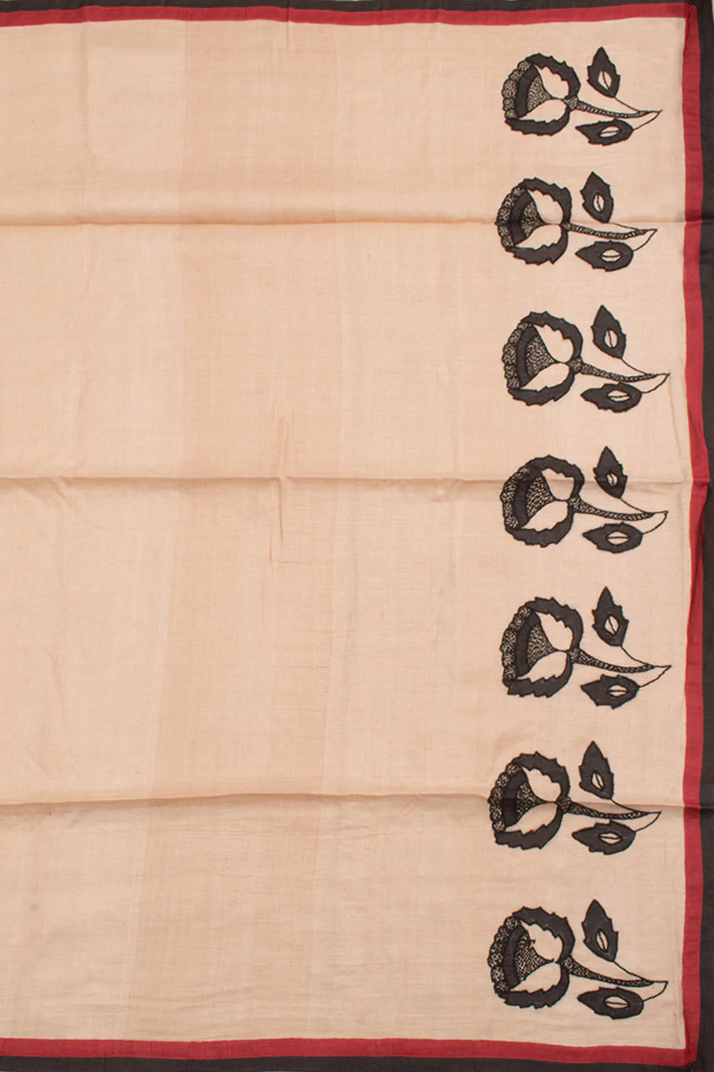 Hand Embroidered Half and Half Tussar Silk Saree