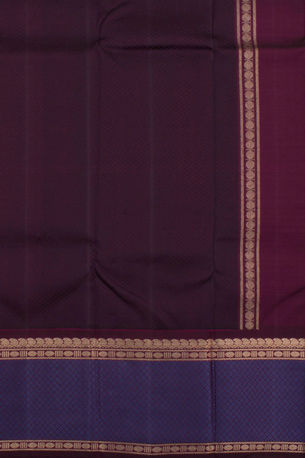 Eevara Aqua Blue Purple Kancheevaram Heirloom Silk Saree