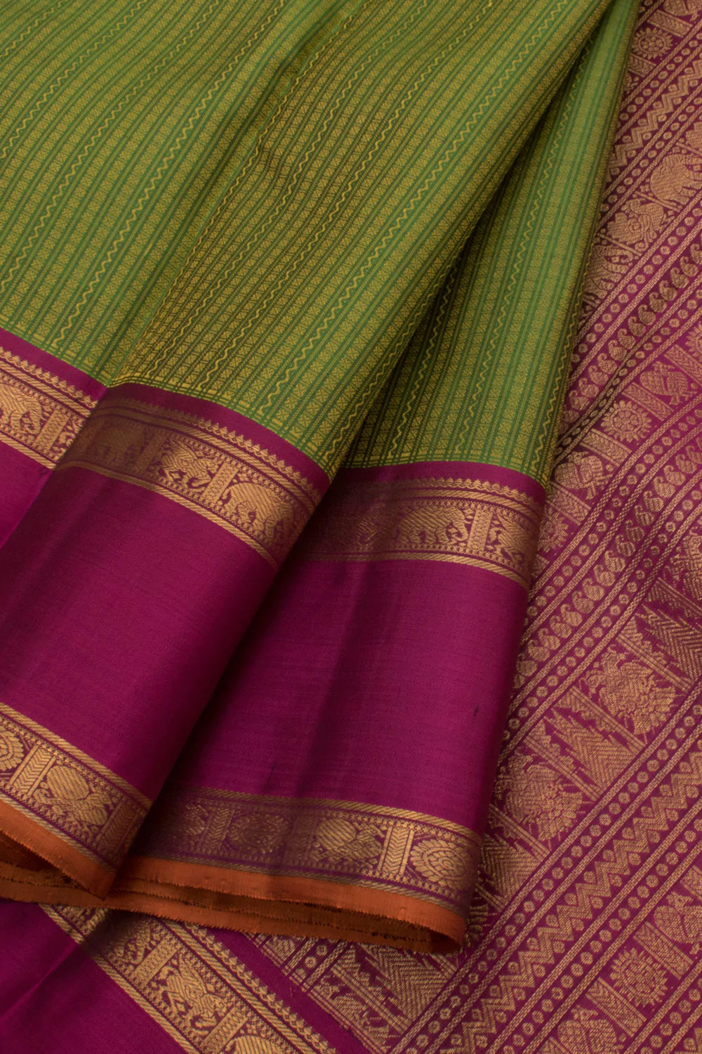 Eevara Green Magenta Kancheevaram Heirloom Silk Saree