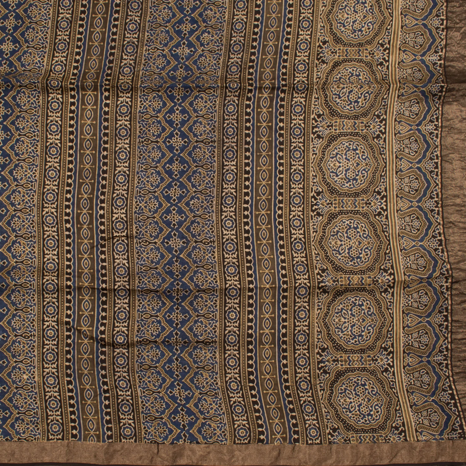 Ajrakh Printed Modal Cotton Saree