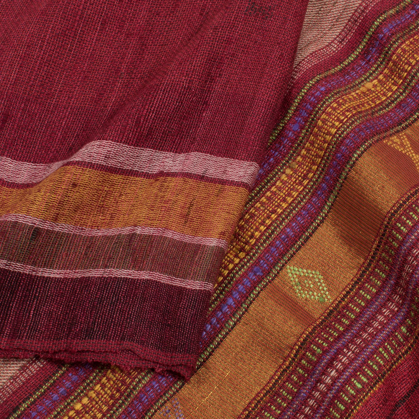 Handwoven Kutchi Weave Tussar Cotton Saree
