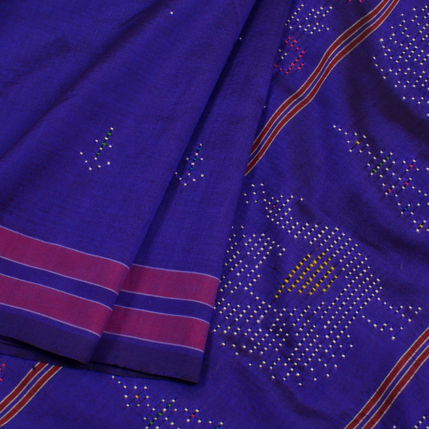 Handwoven Blue Tangaliya Silk Cotton Saree