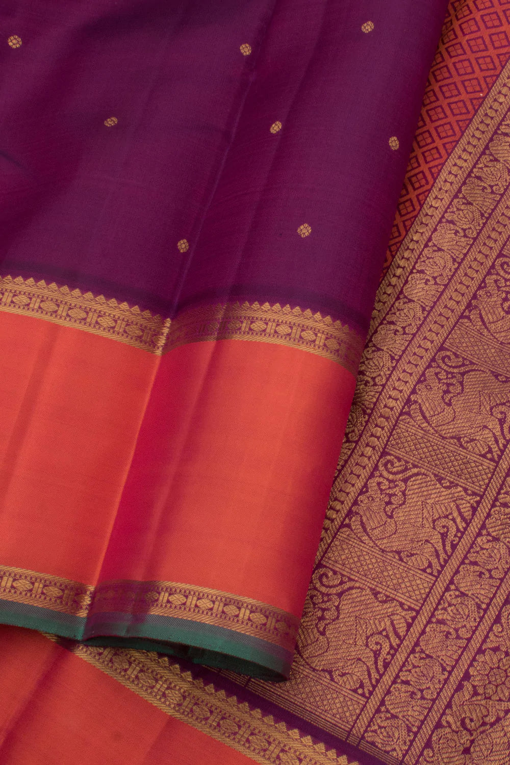 Eevara Royal Purple Kancheevaram Heirloom Silk Saree