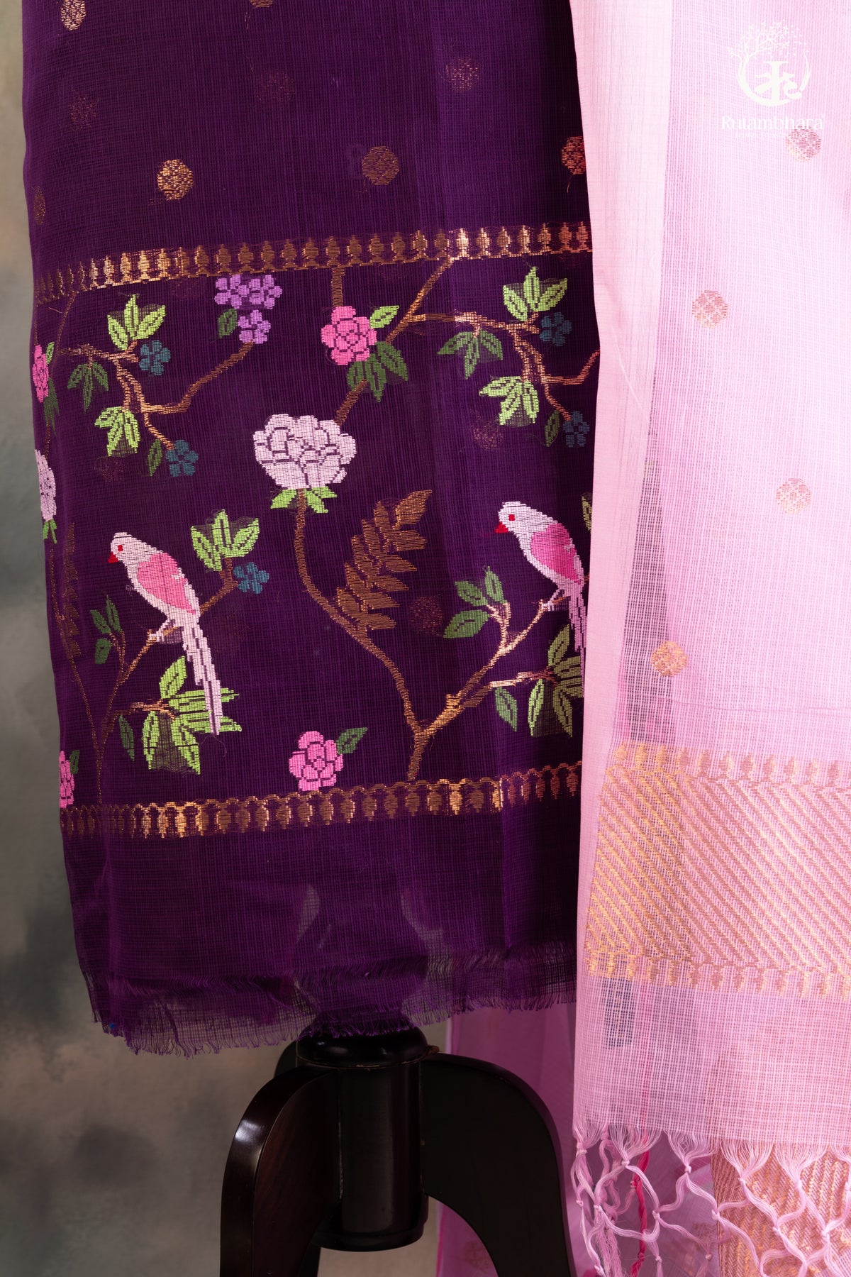 Doria Suit Set with Bird & Floral Embroidery