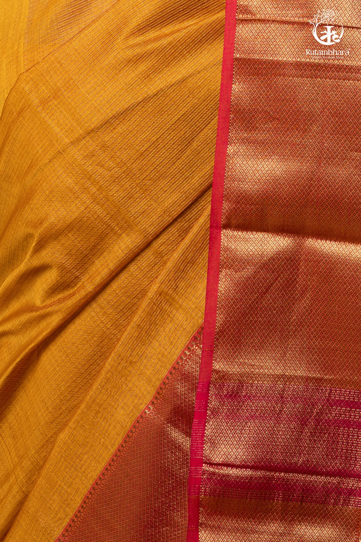RAASTA - MUSTARD WITH DEEP PINK SELVEDGE AND GOLD ZARI CHATAI BORDER
