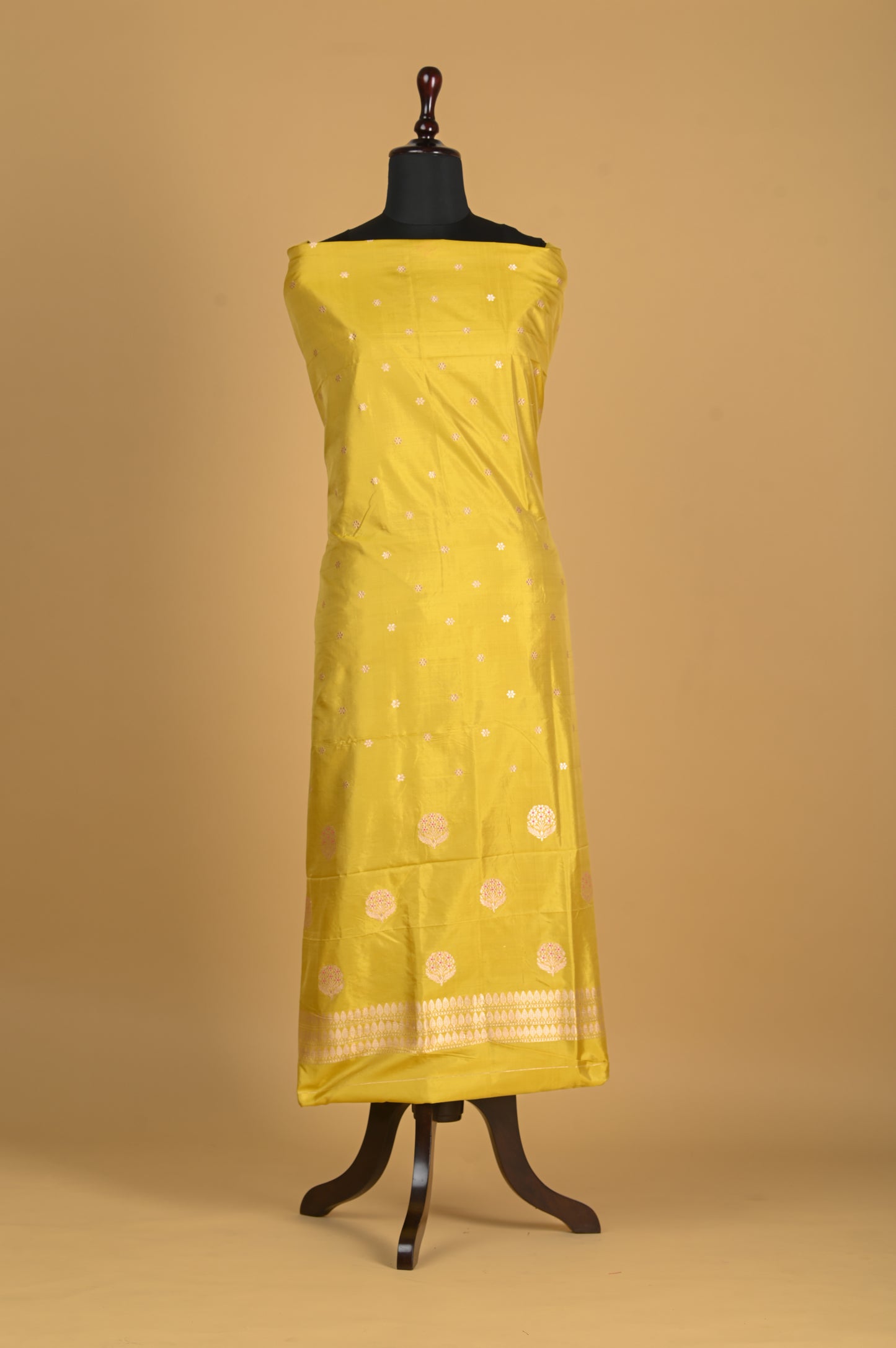 Noushk - Lime Green Handwoven Pure Katan Silk Banarasi Full Suit