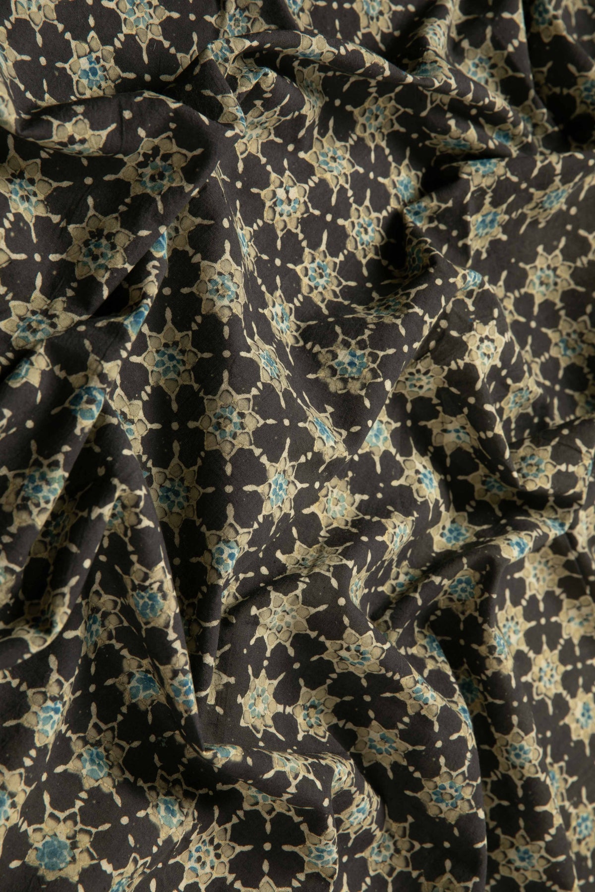Siyahi - Starry Dusk Ajrakh Cotton Fabric