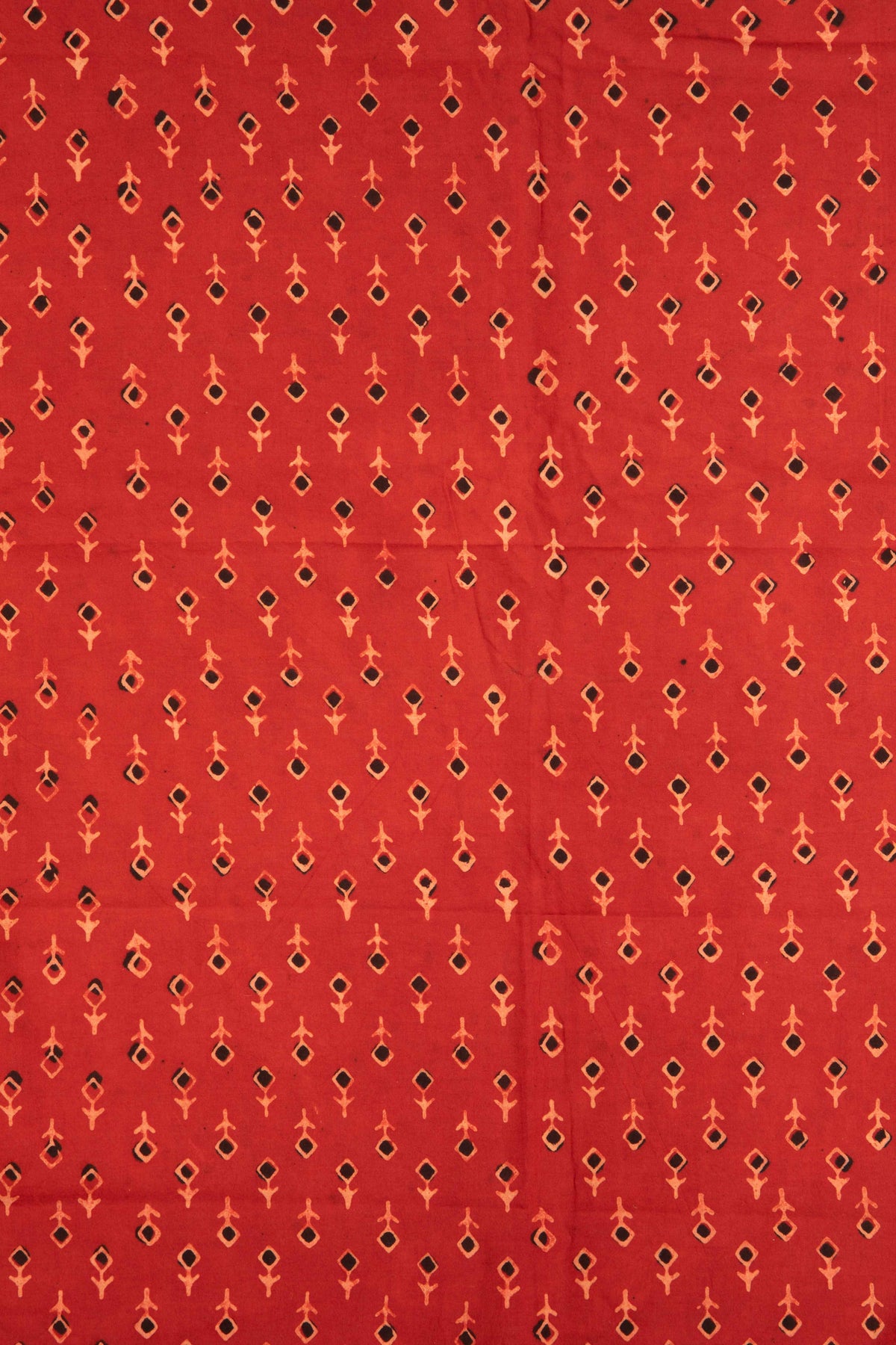 Siyahi - Rust Tribal Motif Sanganeri Dabu Fabric
