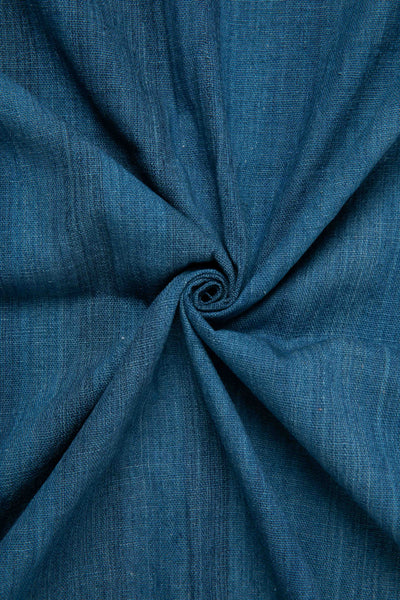 Plain Indigo Kala Cotton – Two-Ply Handwoven-Rutambhara-RUTAMBHARA