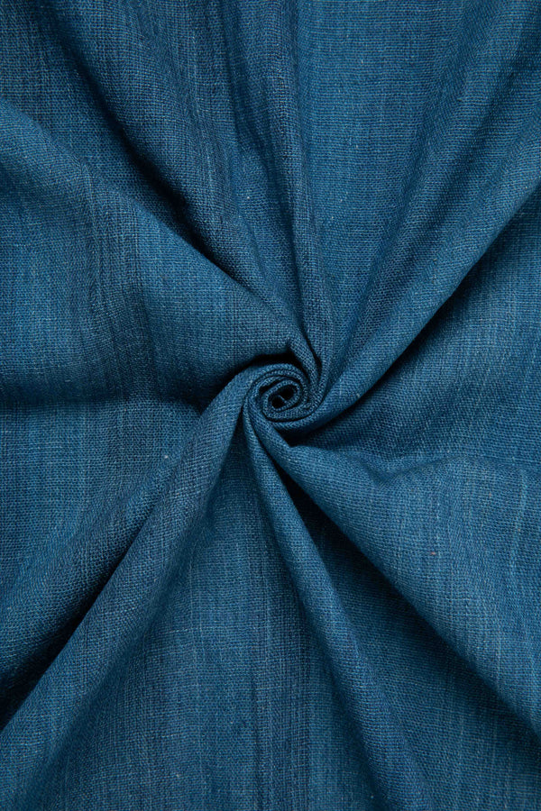 Plain Indigo Kala Cotton – Two-Ply Handwoven-Rutambhara-RUTAMBHARA