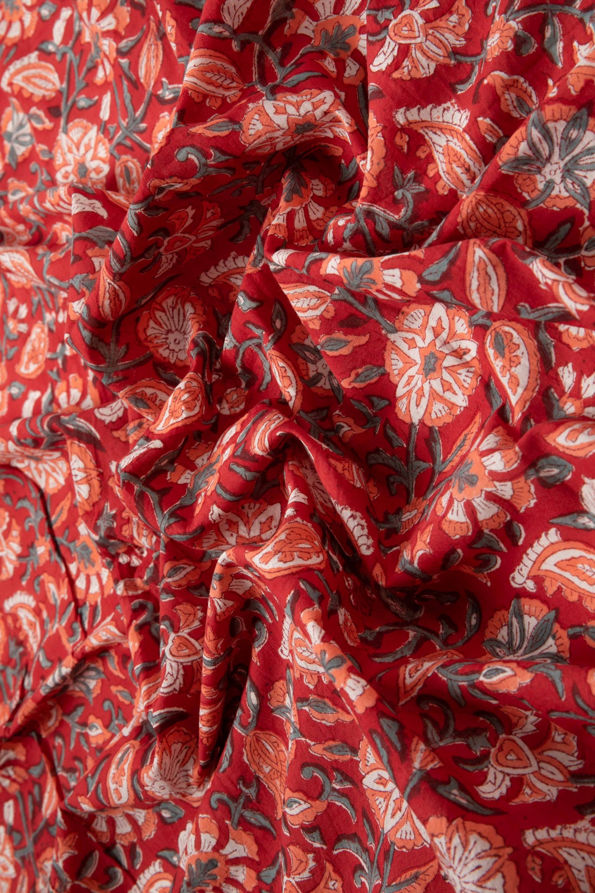 Siyahi - Blossoms Of Sanganeri Cotton Fabric