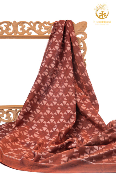 Krasha - Terracotta Rust & Blush Pink Handwoven Ikat Fabric - 2.5 m