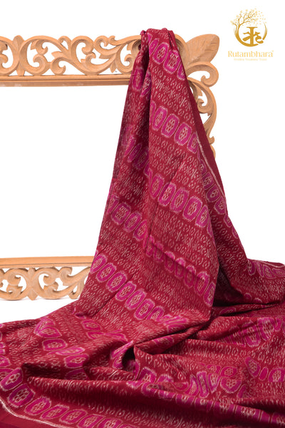 Krasha - Berry Red and Deep Pink Handwoven Ikat Fabric - 2.5 m