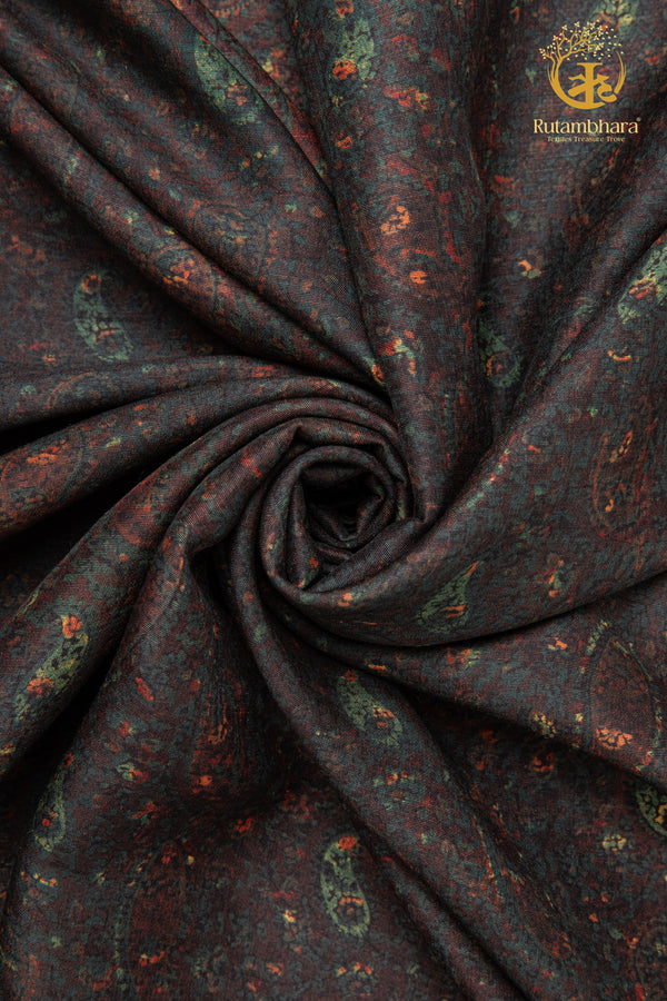 Ushraa - Quiet Revelations Ajrakh Silk Fabric - 2.5m
