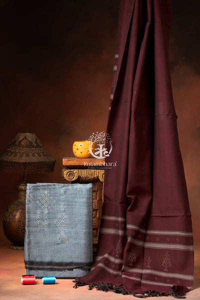 Nuktaa - Smoked Steel and Wine Tangaliya 2 pc Suit Set – A Dana Weave Legacy