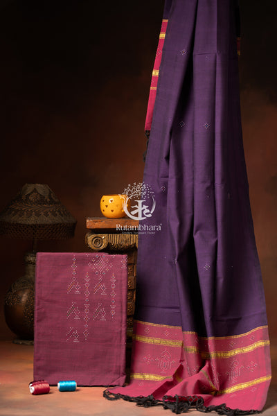 Nuktaa - Berry Wine and Violet Tangaliya 2 pc Suit Set – A Dana Weave Legacy