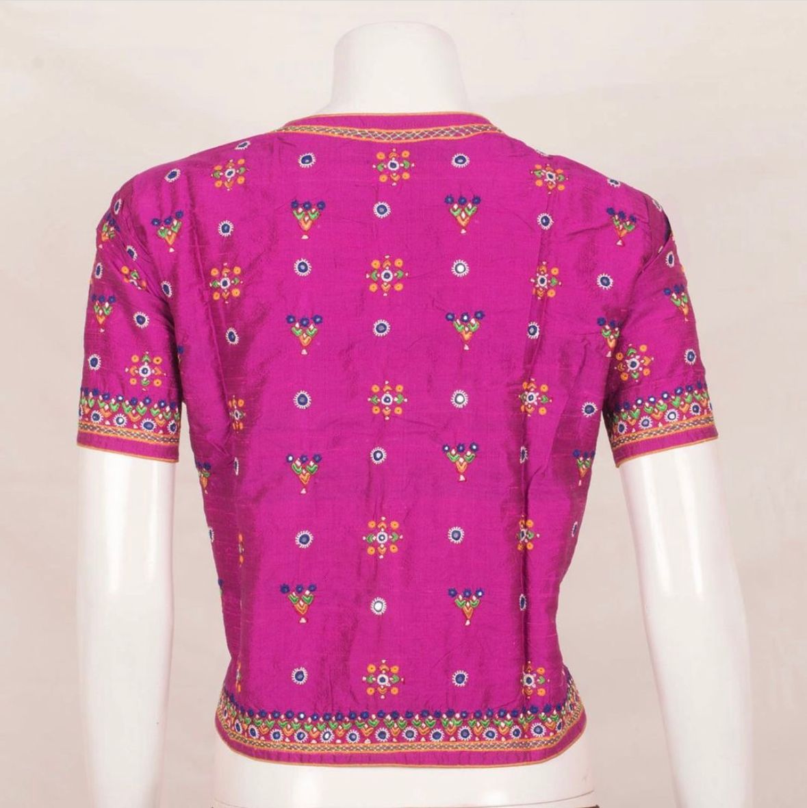 Hand Embroidered Pure Silk Crop Top