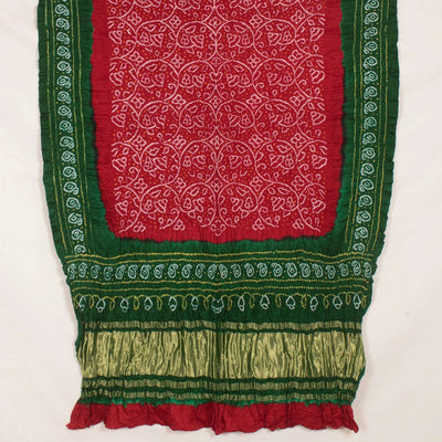 Handcrafted Bandhani Gajji Silk Dupatta-Rutambhara-RUTAMBHARA