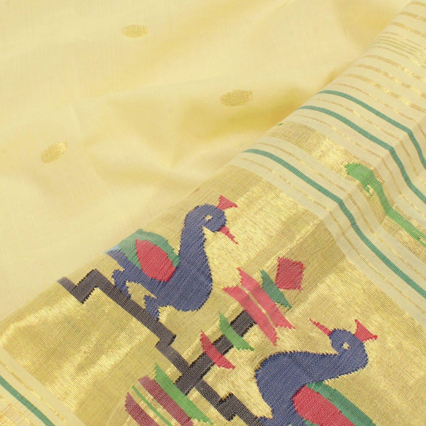 Handwoven Paithani Cotton Dupatta