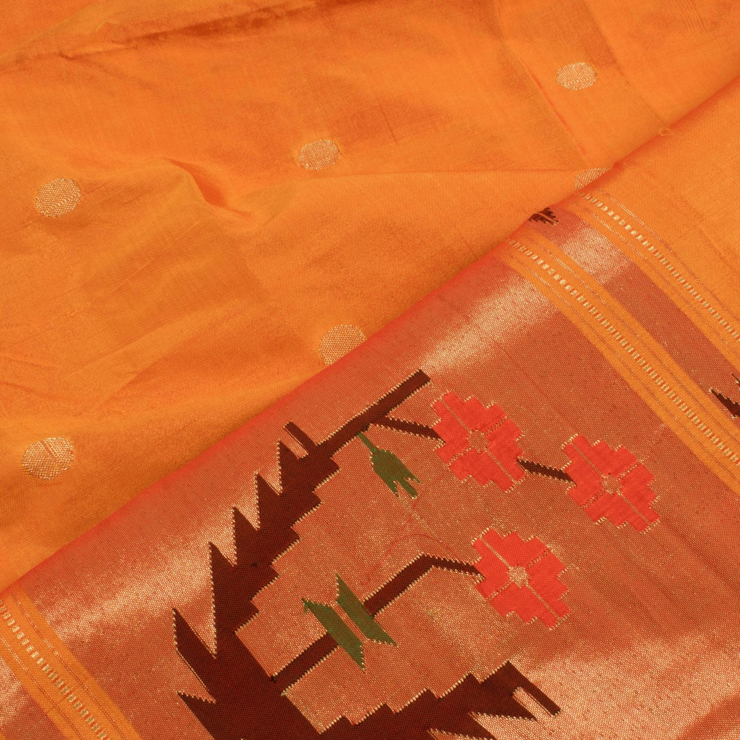Handwoven Paithani Asawali Silk Dupatta