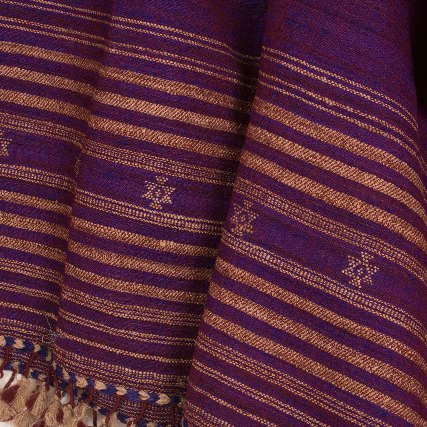 Handwoven Kutchi Weave Tussar Merino Wool Shawl