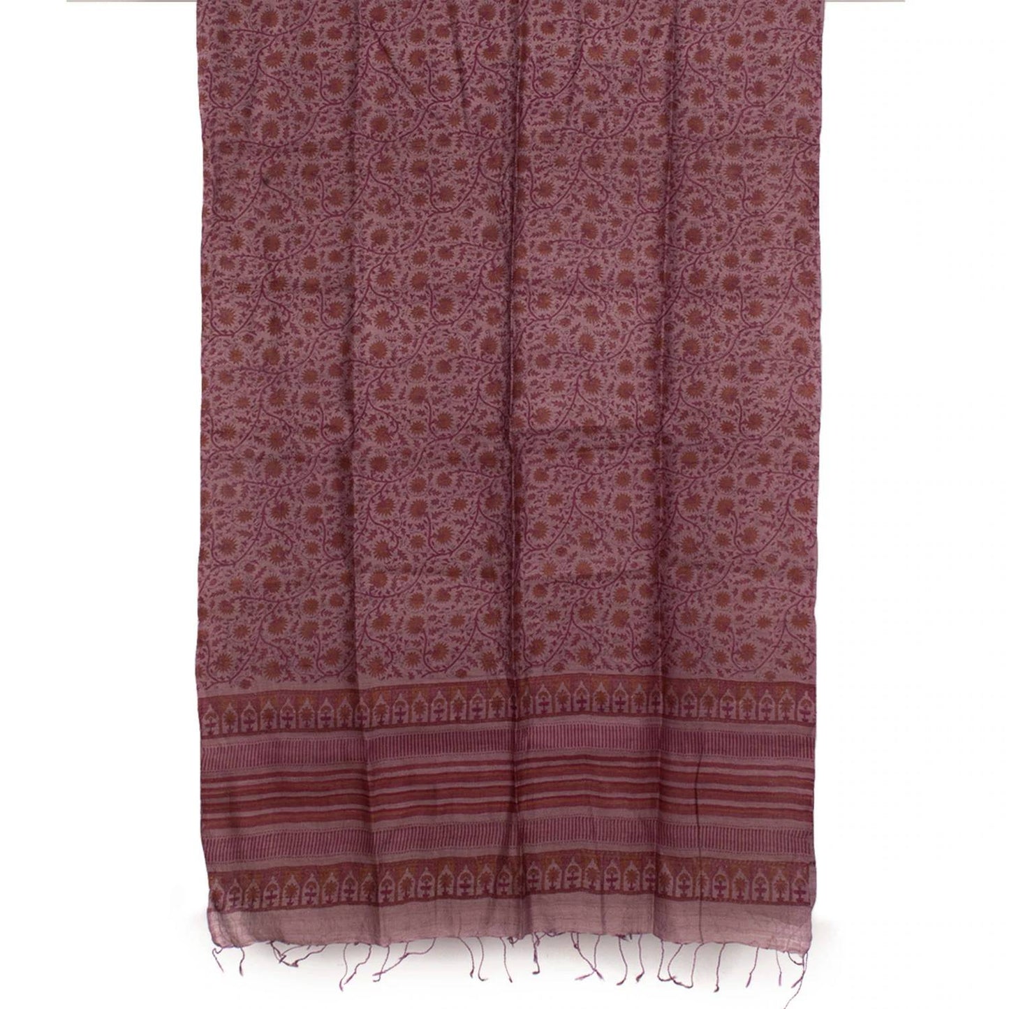 Hand Block Printed Geecha Silk Salwar Suit Material