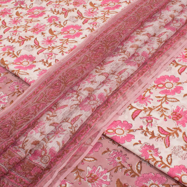 Hand Block Printed Cotton Salwar Suit Material-Rutambhara-RUTAMBHARA