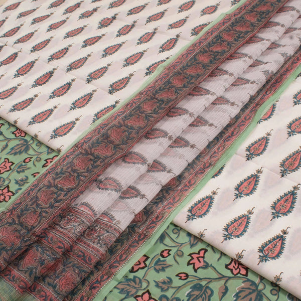 Hand Block Printed Cotton Salwar Suit Material-Rutambhara-RUTAMBHARA