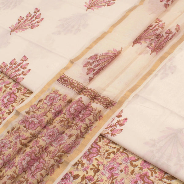 Hand Block Printed Cotton Salwar Suit Material-Rutambhara-RUTAMBHARA