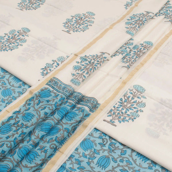 Hand Block Printed Cotton Salwar Suit Material-Rutambhara-RUTAMBHARA