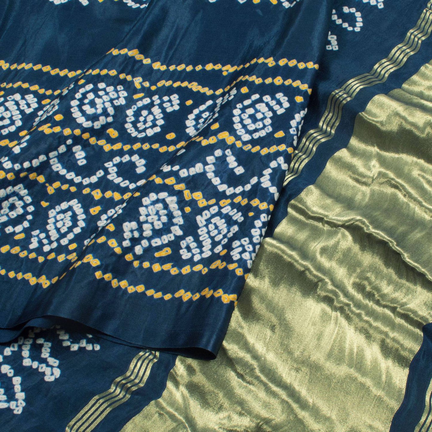 Handcrafted Bandhani Gajji Silk Saree