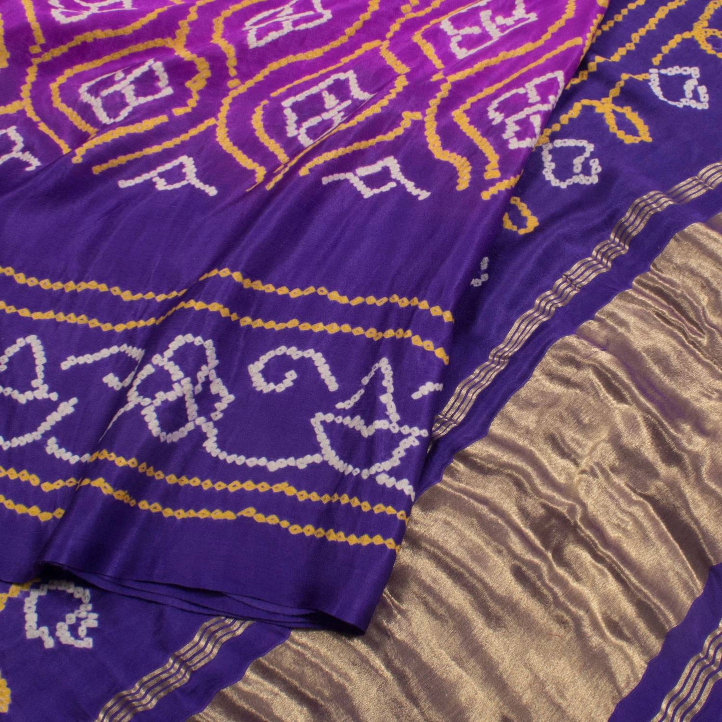 Handcrafted Bandhani Gajji Silk Saree