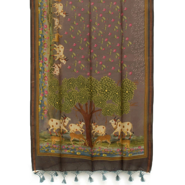Handwoven Banarasi Muga Silk Salwar Suit Material-Rutambhara-RUTAMBHARA