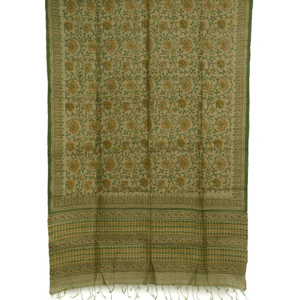 Hand Block Printed Geecha Silk Salwar Suit Material-Rutambhara-RUTAMBHARA