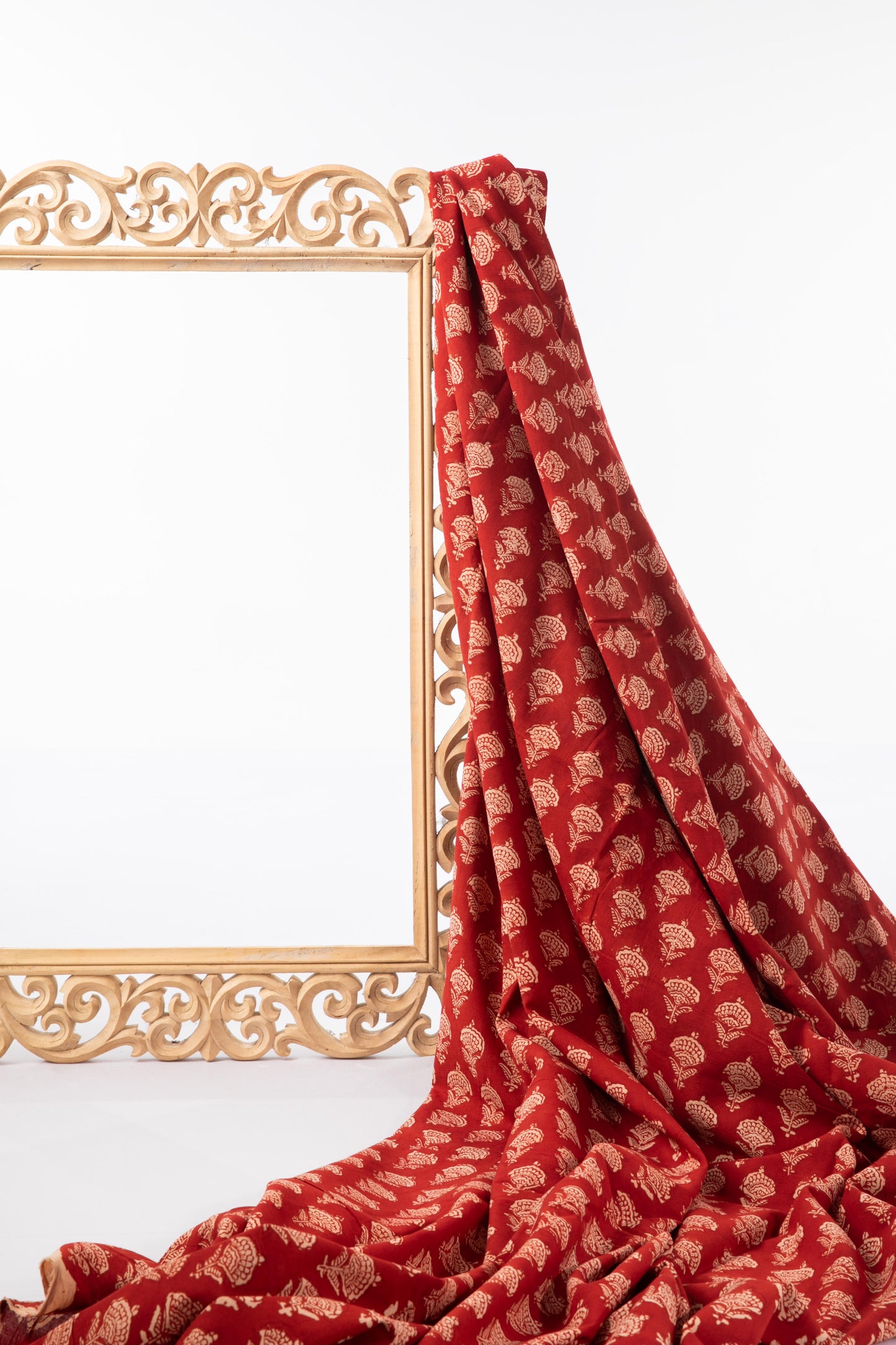 Siyahi - Traditional Bagh Print With Hade Made Floral Motif